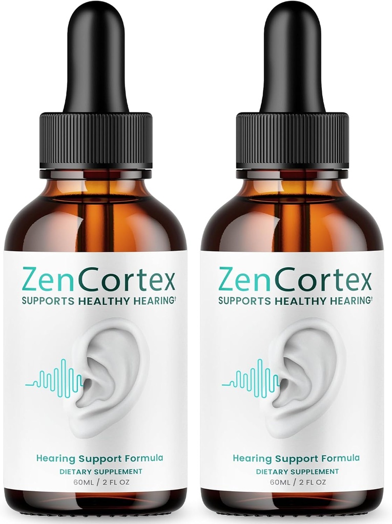 (2 Pack) Zencortex For Tinnitus Relief - Official Formula - Zencortex Drops for Ears, Zen Cortex 24 Tinnitus Drops Liquid Supplement Reviews, Zen Cortex Hearing Support Formula, Zencortex Oral (4oz)