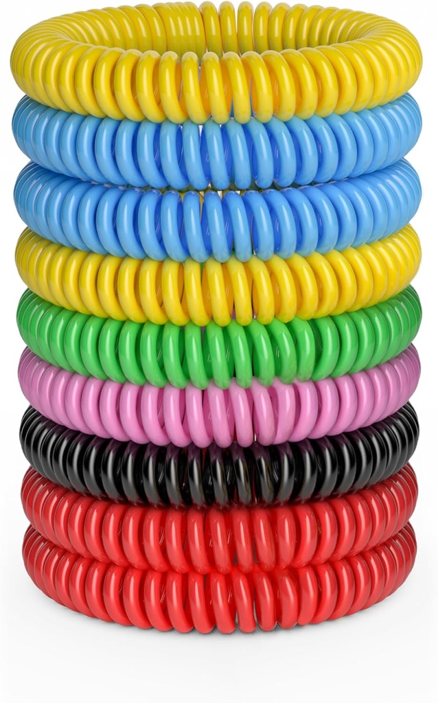 12 Pack Mosquito Bracelets, Mosquito Bands for Adults and Kids with Individually Wrapped & DEET Free, Natural and Waterproof Wristbands Citronella Bracelets for Camping Hiking