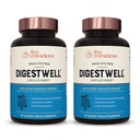 Live Conscious DigestWell Immediate Support - Fast-Acting Digestive Support / Geniş Spectrum Enzyme, Probiyotik & Herbal Formula - Decreasesler Həmkar Qız & Bloating - 90 Kapsül (2-Pack)