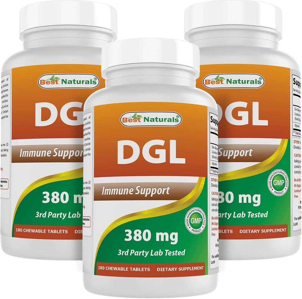 제일 자연적인 DGL Chewable 380 mg 180 정제 (180의 조사 3)의 포장)