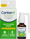 Canker-X Mouth Sore Spray, Oral Pain Relief from Canker Sores, Burns & More, No Burning & Numbing, Benzocaine-Free & Alcohol-Free Mouth Ulcer Treatment, Targeted Spray Nozzle, 0.51 Fl.