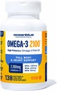 Oceanblue Professional Triple Strength Omega DPA Suppléments à l'huile de poisson 2100mg, High Potency EPA DHA, Wild Caught, Burpless, 69 portions (138 Comte d'arôme naturel orange)
