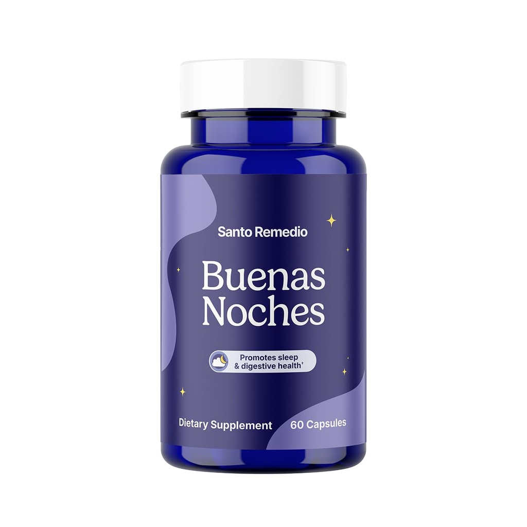Santo Remedio Buenas Noches Sleep Support with Zylaria®, Melatonin & DE111® Probiotics – Digestive & Nighttime Support Supplement by Dr Juan Rivera – 60 Vegetarian Capsules
