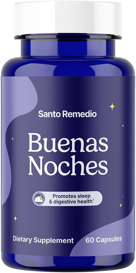 Santo Remedio Buenas Noches, edistää unta, tukee ruoansulatusterveyttä, sisältää Zylaria®, DE111® (Probiootit), melatoniini