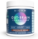 BIOHM Gut-Brain Connection Memory & Focus Supplement (6.74 Oz, 30 Servings) Supports Gut Health & Cognitive Well-Being, Helps Enhance Mood, Probiotics, Lion's Mane & Bacopa Monneiri, Chocolate Flavor