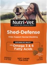 Nutri-Vet Shed Defensa suave para cans, Skin and Coat Suplemento para cans, Omega 3 de aceite de peixe, Dry & Itchy Skin Relief Tratamento, Puppy Essentials, 60 Soft Chews