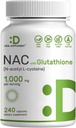 DEAL APPARAAT NAC Supplement (N-Acetyl Cysteine) 1000mg Per portie met verminderde Glutathion, 240 Capsules 