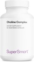 Super-Cholino kompleksas (patentuotas & Didelis stiprumas) - su Choline Bitartrate, GPC Choline & CDP Choline - High Potility Choline Supplements Ş124; Non- GMO & Gluten Free - 60 Vegetarinis kapsulės
