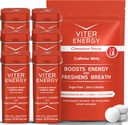 Viter Energy Оригінальні кофеїнові Mints Cinnamon Flavor 6 Pack і 1/2 фунт Бульк сумка Bundle - 40mg кофеїн, вітаміни B, цукор безкоштовно, Vegan, Потужний енергетичний бустер для фокусу і проникнення