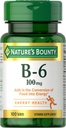 Dabas Bounty vitamīns B6 100mg tabletes - atbalsta enerģijas Metabolisma un nervu sistēmas veselība, 100 Ct
