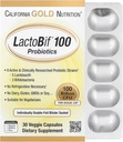 加利福尼亚金营养 LactoBif Probiotics, 100 Blion CPU, 8 活性与临床研究 Probiotic Strains, 无糖, 蔬菜, 个人双油脂密封, 30 个 Veggie Capsules