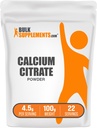 BulkSupplements.com Calcium Citrate Powder - Calcium Supplement, High Bioavailable - Unflavored & Gluten Free, 4.5g per Serving, 100g (3.5 oz) (Pack of 1)