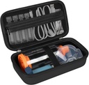Hard Case for Asthma Inhaler, Handheld Spacer for Kids and Adults, Masks, Inhaler Holder Asthma Travel Bag Carrying Organizer with Mesh Pocket fit Medication and Accessories, Black