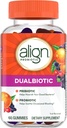 Align Dualbióticos, prebióticos e probióticos para mulleres e homes, probióticos para a saúde dixestiva, prebióticos axudan a bacterias saudables nourish, sabores naturais de froitas, 60 Gummies probióticos