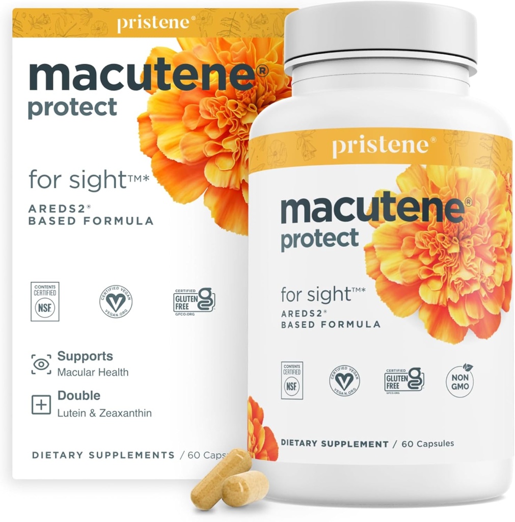 Macutene Proteger Vitaminas Olhos para Arends 2 com Lutein e Zeaxanthin Suplementos (25mg/5mg) – Doutor Formulado Bilberry Suplemento para Olhos, NSF Certificado, Vegan (60 Cápsulas)