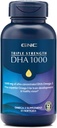 GNC Triple Strength DHA 1000 Omega 3 Допълнение, 1000mg DHA, Поддържа развитието на мозъка и здравословното зрение, 45 Softgels