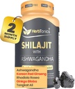 Herbtonics Shilajit for Men & Women with Ashwagandha, Korejiešu sarkanais žeņšeņs, Rhodiola Rosea, Ginkgo Biloba, Tongkat Ali ” Fulvic Acid & Trace Minerals for Stamina & Immunity ” 60 Vegan kapsulas