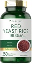 Carlyle Red Yeast Rice Supplement | 1800 mg | 250 Capsules | Non-GMO & Gluten Free