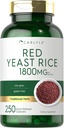 Carlyle Red Yest Rice Supplement | 1800 mg | 250 Capsoules | Non-GMO & Glute free