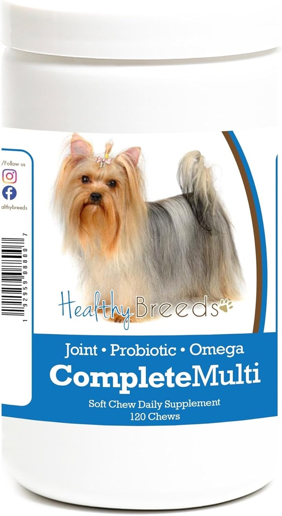 Healy Breeds Yorkshire Terrier All en una multivitamin Chew 120 Compte