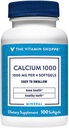 Vitamiin Shoppe Calcium 1000MG, lihtne neelata Softgels, toetab luud ja hambad 400IU D-vitamiini (100 Softgels)