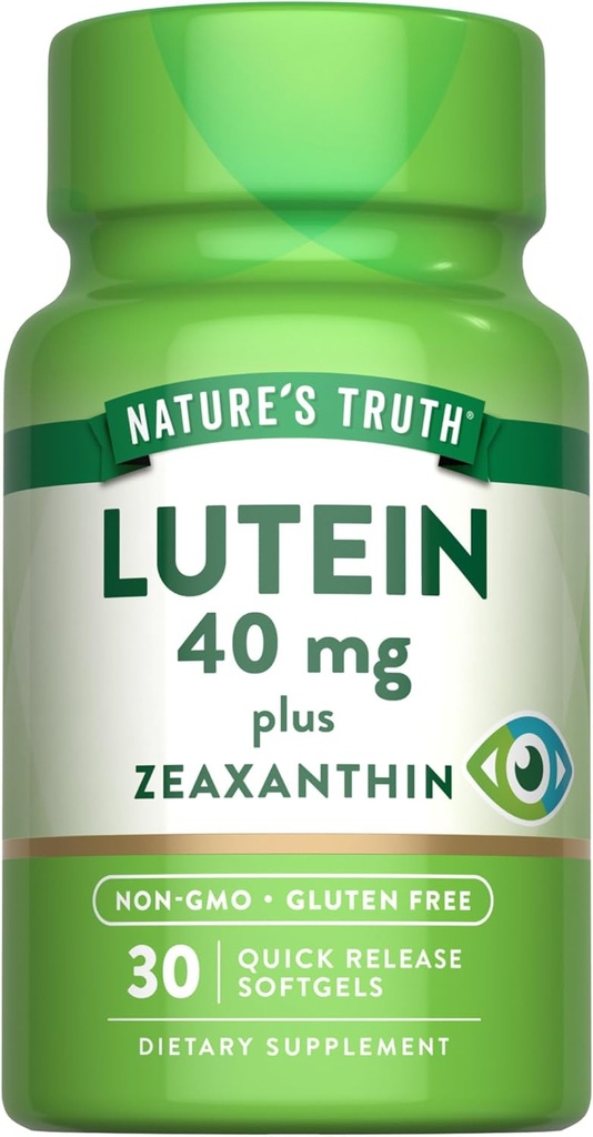 La vérité de la nature Lutéine et Zeaxanthine Supplément de 40mg de softgels