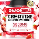 Creatine Monohydrate Gummies for Men & Women 5000mg Creatine Monohydrate per Serving for Muscle Support Energy Boost 120 Count Chewable 5g Creatine Supplement Sugar Free Vegan (1 Pack, Strawberry)
