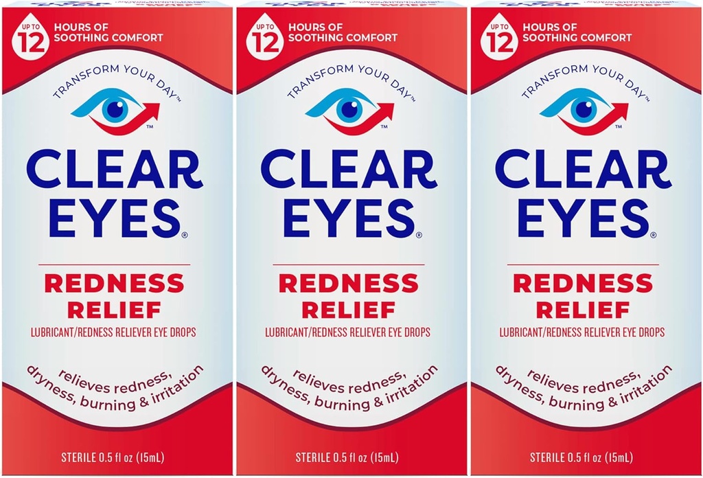 Clear Eyes Redness Eye Relief Eye Drops , 0, 5 Fl Oz , pakendis 3