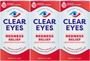 Clear Eyes Redness Eye Relief Eye Drops, 0.5 Fl Oz, balení po 3