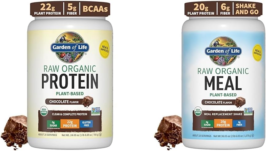 Tuin van het leven Biologische Vegan Chocolate Proteïne Poeder Rauwe Biologische Maaltijd Vervanging Shakes - Chocolate Plant Based Vegan Proteïne Poeder