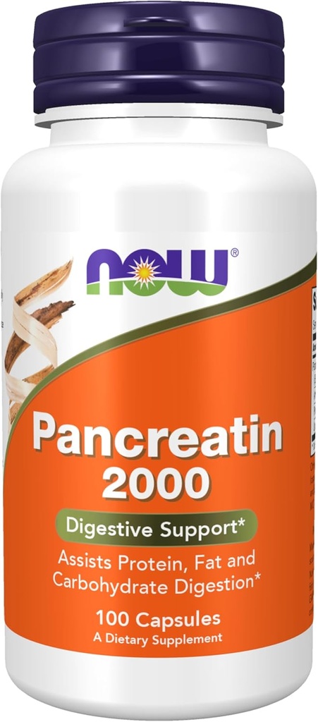 NU Supplementen, Pancrean 10X 200 mg met van nature voorkomende Protease (Protein Digesting), Amylase (Carbohydraat Digesting) en Lipase (Fat Digesting) Enzymen, 100 Capsules
