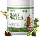 INLIFE Plant Protein Powder - Pea, Quinoa & Brown Rice - 25g Protein - Ashwagandha, Green Tea & Grape Seed Extract - Suplement (500 g, Czekolada)