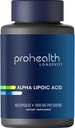 Prohealth Alpha Lipoic High Potenty 1000mg Profiles metabolis, หนุ่มสาวมีลักษณะผิวและพลังงานเซลติก ป้องกัน หัวใจ, สมอง, และ สุขภาพ ของ ตับ. 30 บริการ