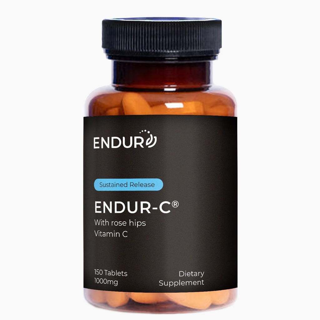 Endur ENDUR- C Vitamin C s Rose Hips, podporuje výrobu kolagenu, antioxidační ochranu & Gentle Digestion, Gluten Free, 1000mg (150 tablet)