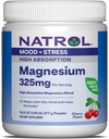 Natrol Magnesium 325 mg, alta acadèmia Magnesci Glycitiu i Carbone s'ajuda a calmar el cos, 16.8 OZ de Cirera-Flavod Powder, dalt a una sala de 90 dies