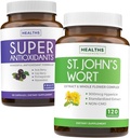 Antioxidants & St. John's Wort (2-Month Supply) Serenity Antioxidant Blend - Super Antioxidants - Powerful Super Food Daily Blend (120 Caps) & St. John's Wort - Powerful 9000mcg Extract (120 Caps)