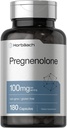 Horbäach Pregnenolone 100mg | 180 cápsulas | Non-GMO e suplementos gratuítos de glute