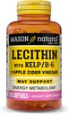 MASON NATŪRALUS Lecitinas su Kelp, Vitaminas B6 & Apple Cider Aclar, Dvejopų veiksmų formulė, 100 Softgels
