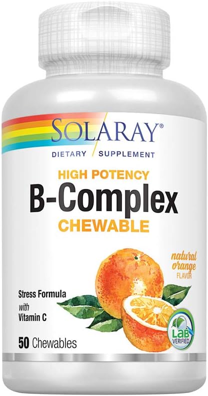 SOLARAY Vitamine B-complex 250mg natuurlijke sinaasappelsmaak 