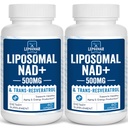 Liposomal NAD+ 500 mg + Trans-Resveratrol 300 mg,Superior Absorption,True NAD Supplement Efficient Than NMN,Nicotinamide Riboside for Cellular Energy Metabolism & DNA Repair,Healthy Aging,120 Softgels