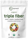 Micro Ingredients Organic Triple Fiber Powder, 2lb | Natural Prebiotic to Support Digestive & Gut Health | Soluble, Easily Digestible | Unflavored, Vegan