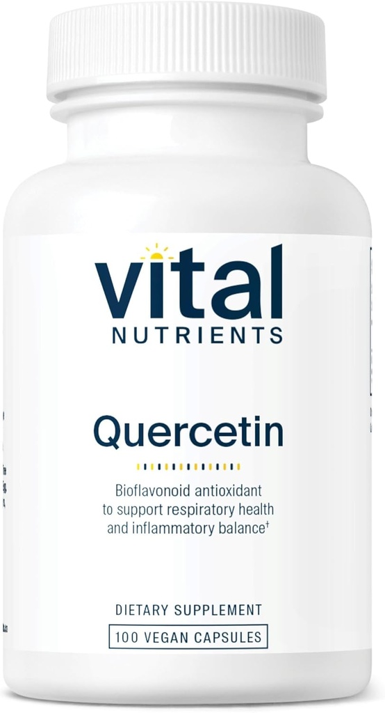 Vital Nährstoffe Quercetin | Vegan Quercetin Ergänzung mit Bioflavonoiden für Sinus, Respirator, Herz, und Immunfunktion Unterstützung | Gluten, Dairy, Soy Free | 500mg | 100 Kapseln