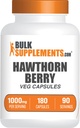 BulkSupplements.com Hawthorn Berry kapsule - zeliščni dodatek, Hawthorn Berry Extract 1000mg - Gluten Free, 2 kapsule na serviranje, 180 Število (Pack of 1)