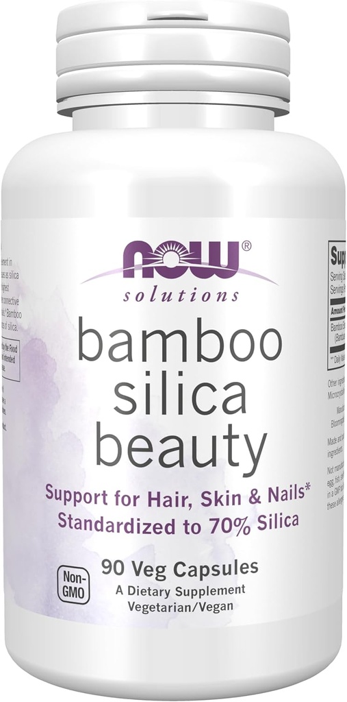 MOST Foods Solutions, Bamboo Silica Beauty, Support for Hair, Skin & Nails, Szabványosított 70% Silica, 90 Veg kapszula