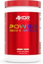4KOR Fitness Power Reds & Greens: Energizing Greens Drink koostuu antioksidantti-Rich Superfoods, Gluteeniton ja kasvissyöjä, 30 tarjoilua (1 pullo)