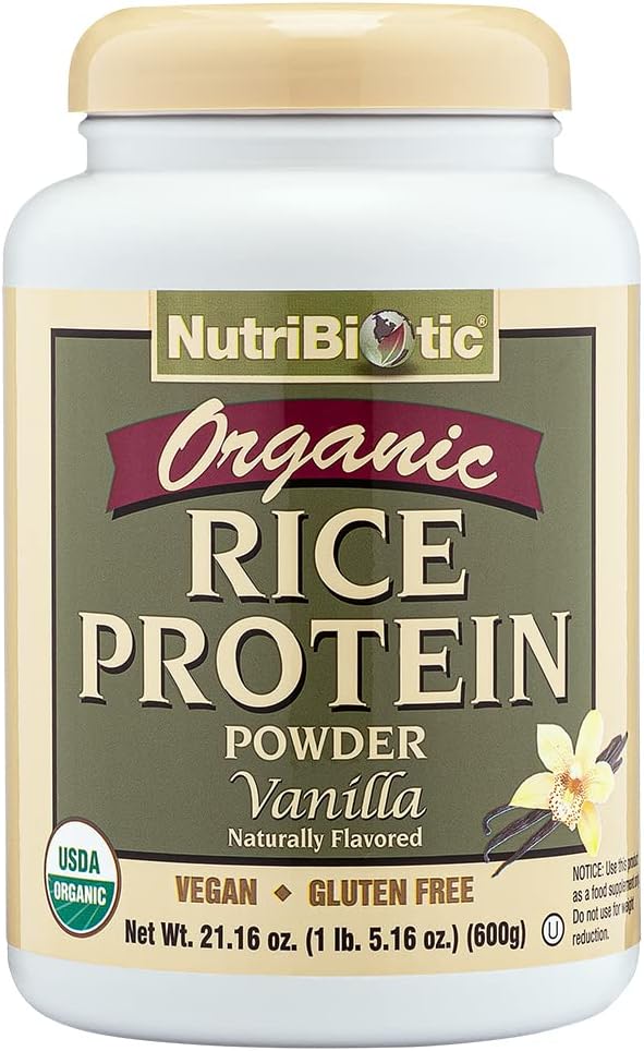 Nutribute Biotic Certified Organic Rice protein Vanilla, 1 Lb. 5 Oz 124; Low Carbohydrom Vegan proteine Powellich 124; Žaliavinė, Sertifikuotas Kosher & Keto Friendly 124; Pagaminta be cheminių medžiagų, GMO & Gluten 124; Lengvas Digest