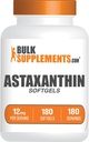 BulkSupplements.com Astaxanthin 12mg Softgels - Astaxanthin Ergänzungen, Antioxidans Quelle - Glutenfrei, 1 Softgel pro Servierung, 180 Count (Pack von 1)