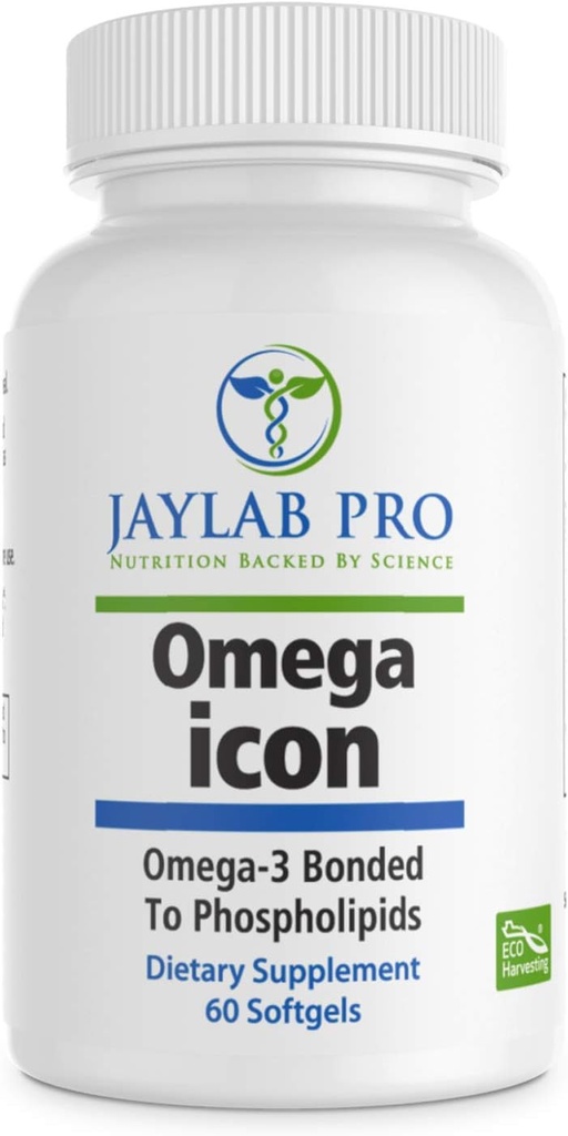 Omega Icon Antarctic Superba Boost Krill Oil supplement- Phospholipid Bound Omega-3 supplements, Astaxanthin, Supports Heart Health, 1000mg-100% Traceable from Sea to Shelf