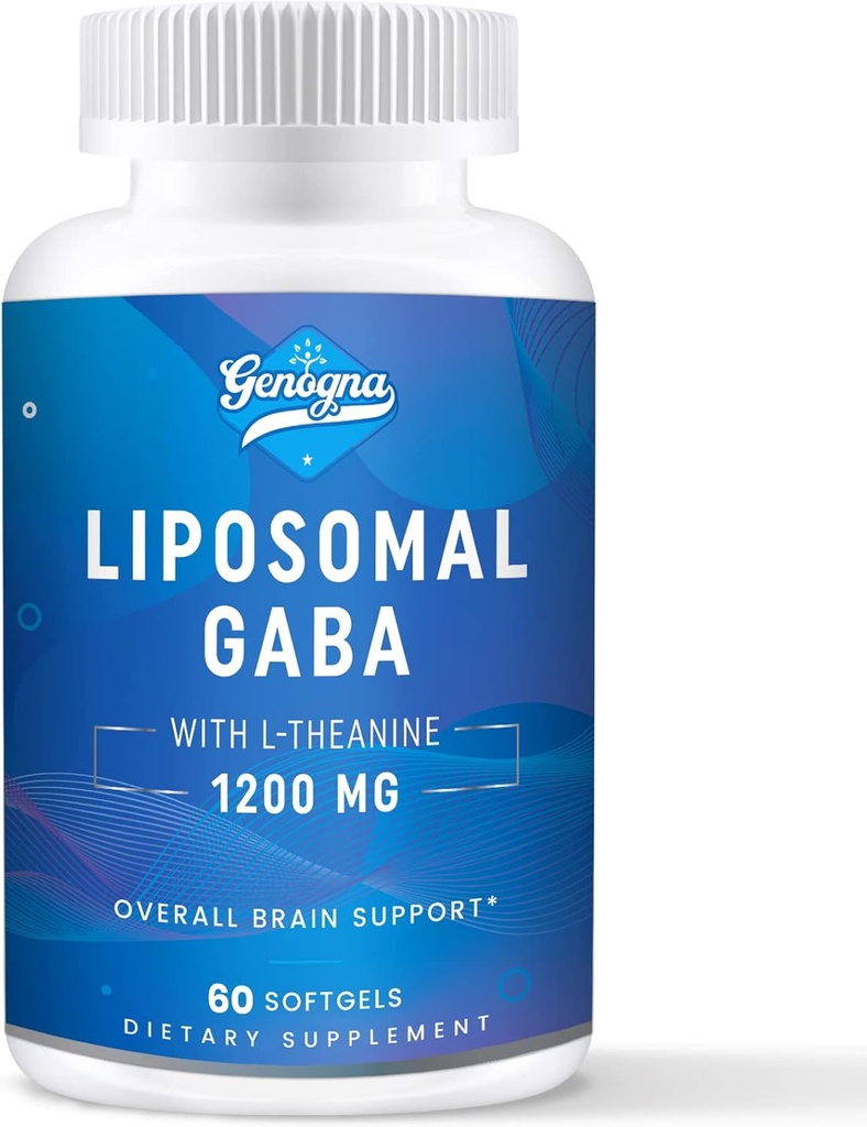 GABA з L-Theanine Supplement 1200mg - Висока біодоступна добавки Liposomal GABA, 60 капсули для дорослих
