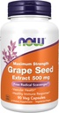 Now Supplements, Grape Seed Extract, Maximum Strength 500 mg (um extrato altamente concentrado com um mínimo de 90% de polifenóis), 90 Veg Cápsulas